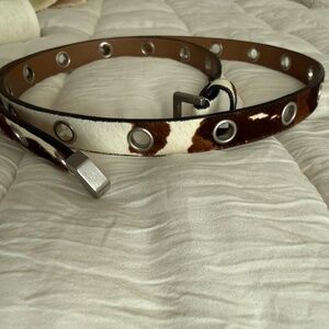 All Saints Calf Hair Eyelet Belt